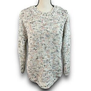 Harper Heritage Soft Chenille Sweater Speckled Confetti Knit Round Hem Small